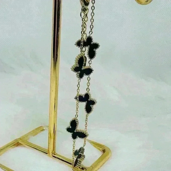 Butterfly Buttercup Bracelet in Black - Picture 2 of 7